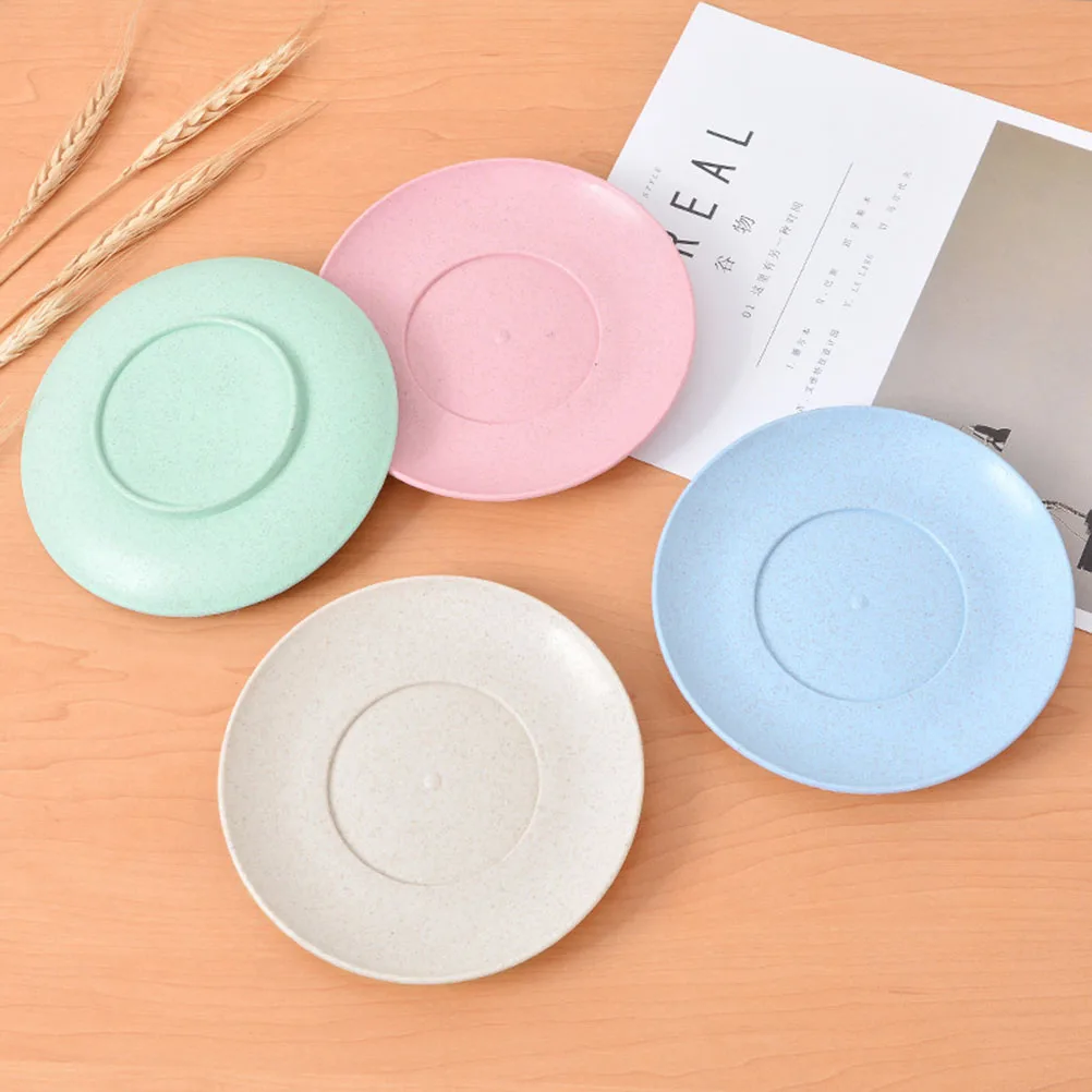

4pcs DimSumDishSet WheatStrawPlates UnbreakableBiodegradable EcoFriendlyFoodSafe PPMaterial PerfectforPartiesPicnics