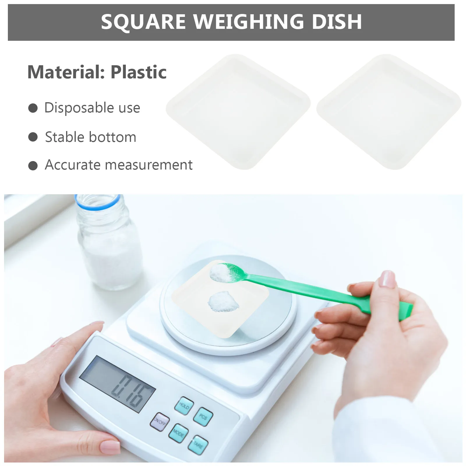 

10Pcs Plastic Weigh Boats 250Ml Stackable Disposable Square Dishes Lab Weighing Plates Anti-Static Chemical Resistant Trays