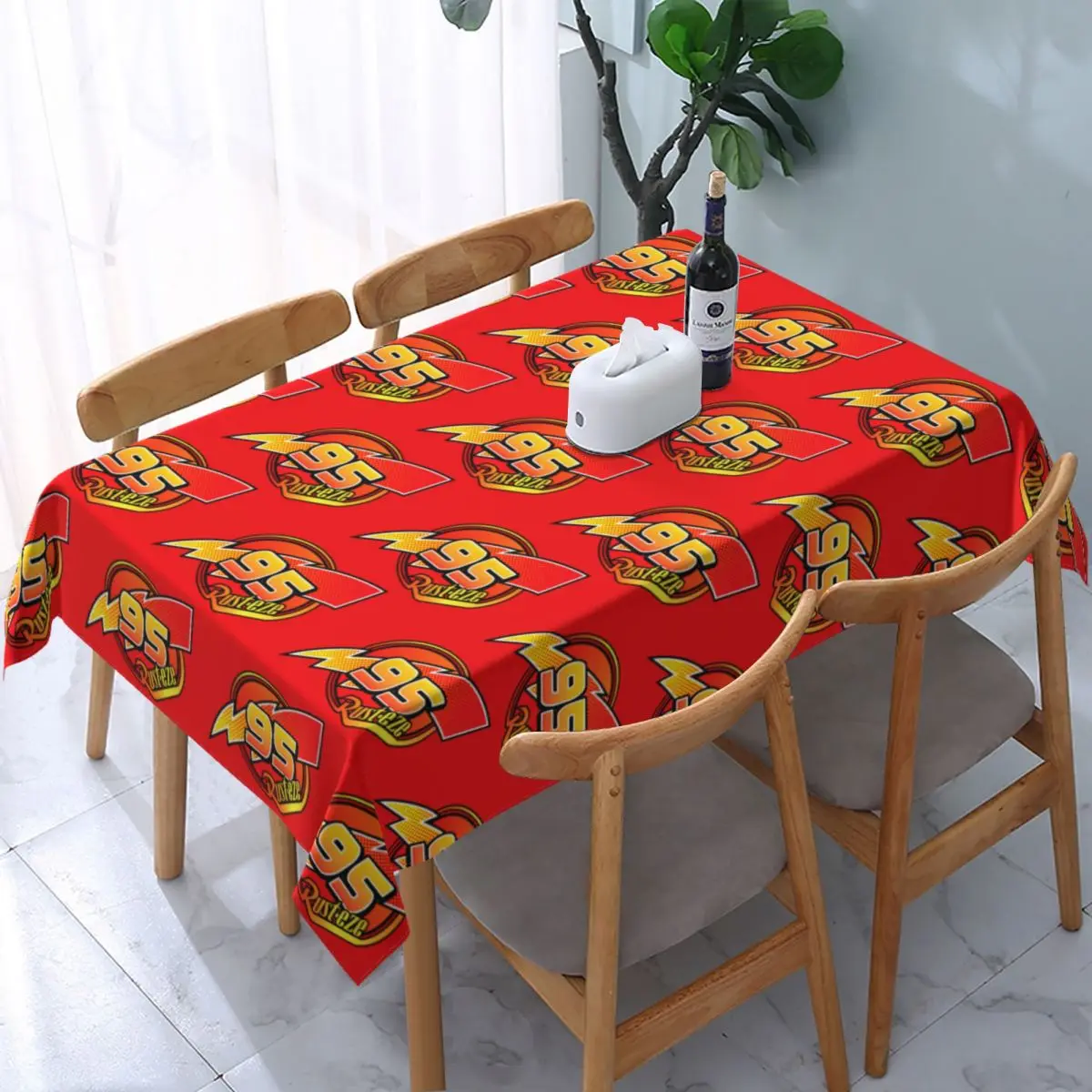 Custom Rectangular Fitted Number 95 KaChow Table Cloth Oilproof Tablecloth Outdoor 40