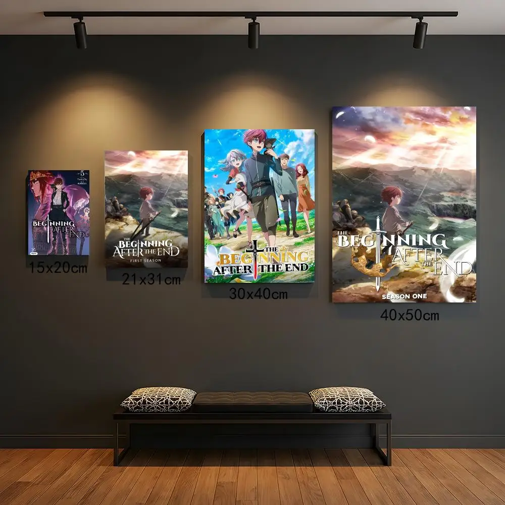 anime T-The Beginning After the End-D Poster Self Adhesive Wall Decor for Modern Home Cafe Office and Bar