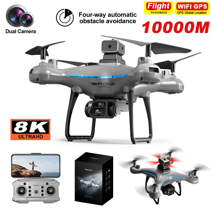 Hot Toys KY102 8K Drone Obstacle Avoidance Optical Flow Position Aerial Photography RC Foldable Quadcopter for Child Toys