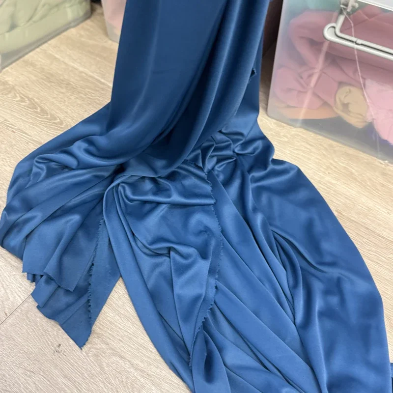 Dusty Blue Milk Silk Fabric Soft Flowy Drape for Wedding Party Backdrop Event Scene DIY Designer Drapery