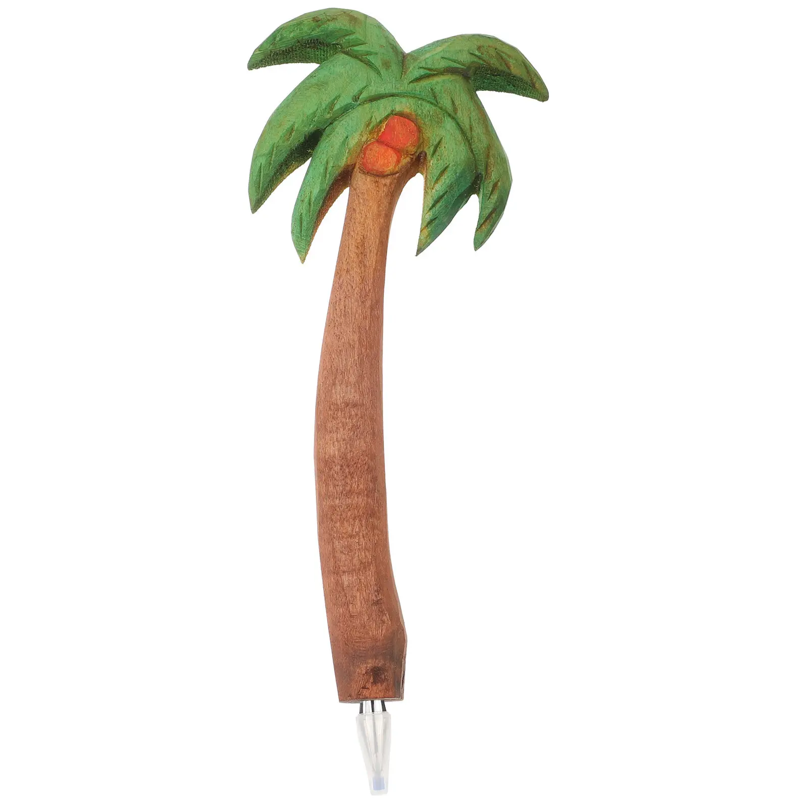 

Coconut-Tree Wooden Ballpoint Pen Smooth Premium Ink Non Slip Grip Lightweight Portable for Students Teachers Beach Theme Party