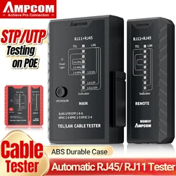 Probador de cables de red AMPCOM, herramienta de prueba de cables de teléfono LAN de Cable RJ45, herramienta de red, reparación Ethernet para RJ45/RJ11/CAT6/CAT7/CAT8