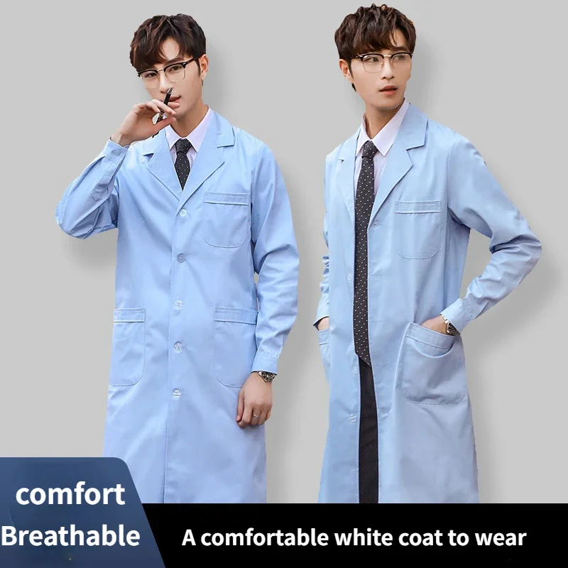 

New Women's Fashion Lab Coat Short Sleeve Doctor Nurse Dress Long Sleeve Medical Uniforms White Jacket Adjustable Waist Belt