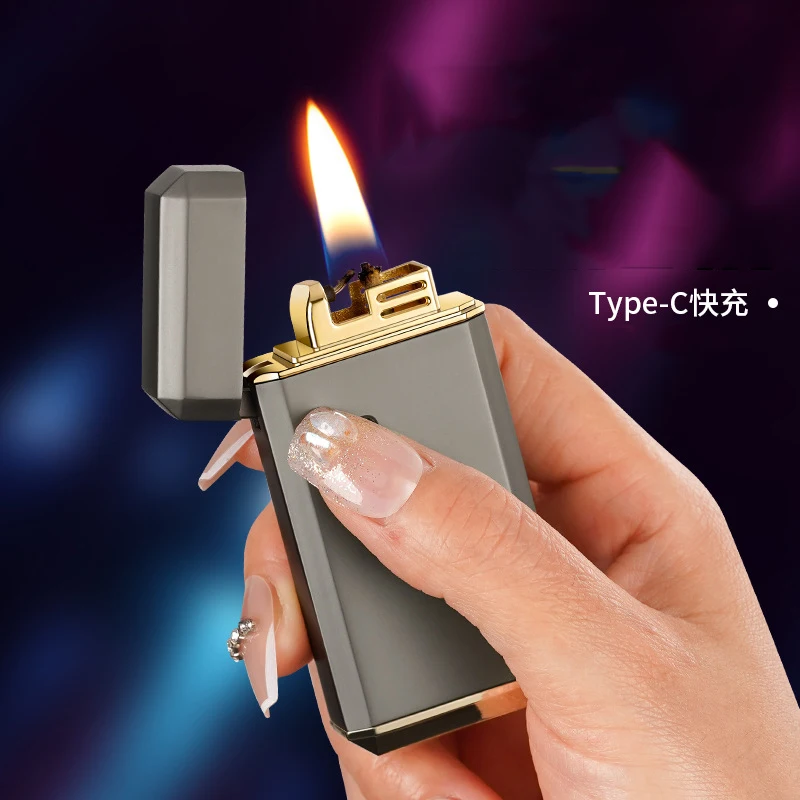 Button ignition kerosene lighter retro high-end oil electric hybrid lighter as a gift to husband