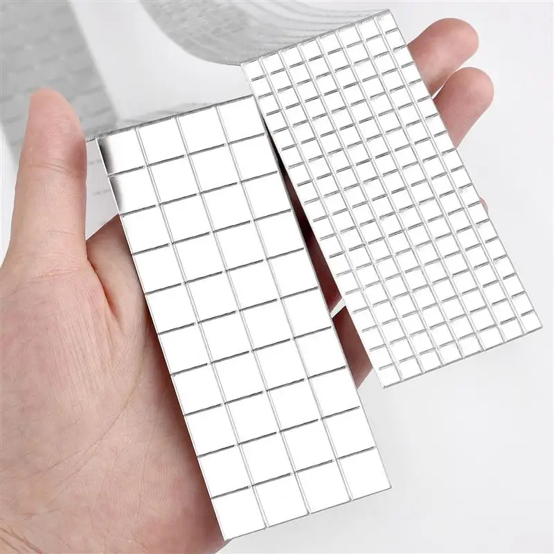 3D samoprzylepne prawdziwe szkło rękodzieło Mini kwadratowe lustra płytki z mozaiką naklejki do łazienki DIY ręcznie robione dekoracje do domu