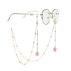 Colorful Butterfly Pendant Glasses Chains for women Sunglasses Spectacles Metal beads Chain Holder Cord Lanyard boho jewelry
