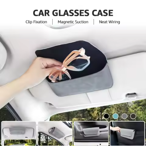 Car Glasses Case Organizer Storage Car Eyeglass Case Glasses Box For Car Sun Visor Organizer Sunglasses Suede Glasses Case
