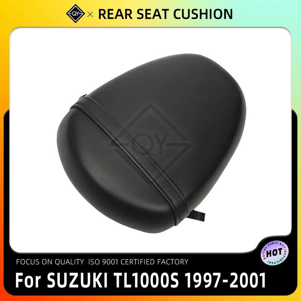 

Motorcycle Black Rear Seat Cushion Pressure Relief Comfortable Passenger Pad For Suzuki TL1000S TL 1000S 1997-2001 2000 1999