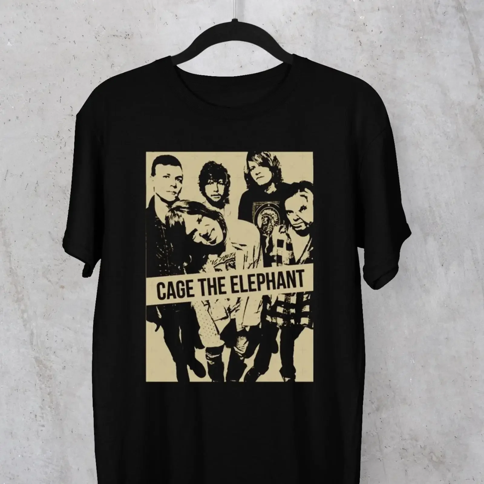 Cage the Elephant Band Black T Shirt All Sizes S to 5Xl XA1163 vintage Washed Stretched Unisex homme graphic Stylish Slightly