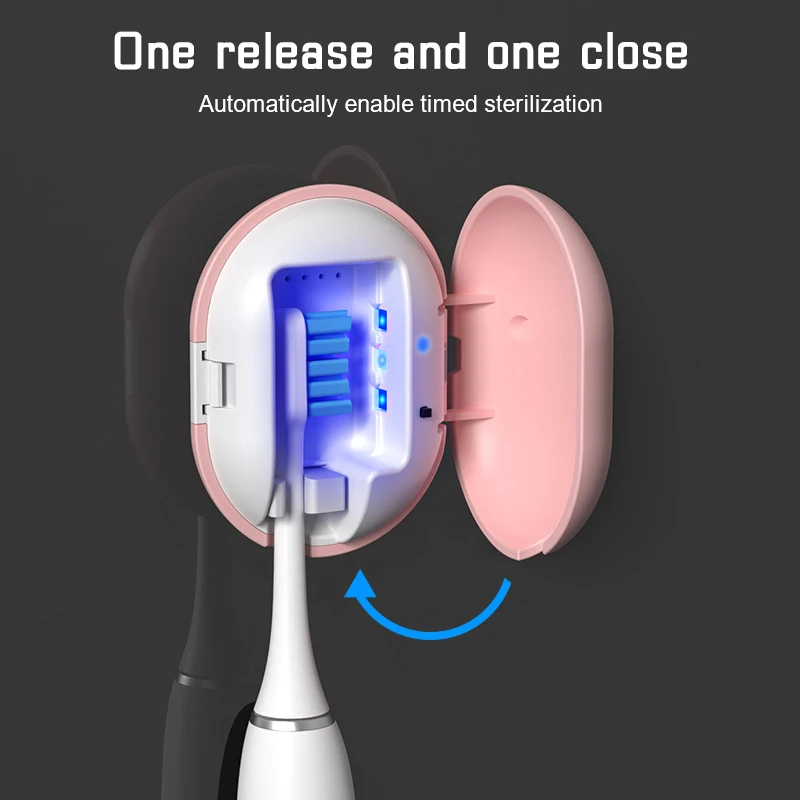 กล่องอบแห้งฆ่าเชื้อในหัวแปรงด้วยแสง UV กล่องฆ่าเชื้อแบบชาร์จ USB ได้กล่องเก็บแปรงสีฟันแบบพกพา