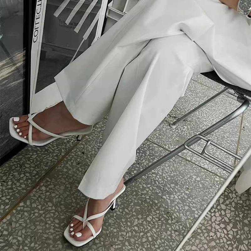 2026 Summer Women Clip Toe Slippers Fashion Dress Slide Shoes Ladies Elegant High Heel Footwear image 6