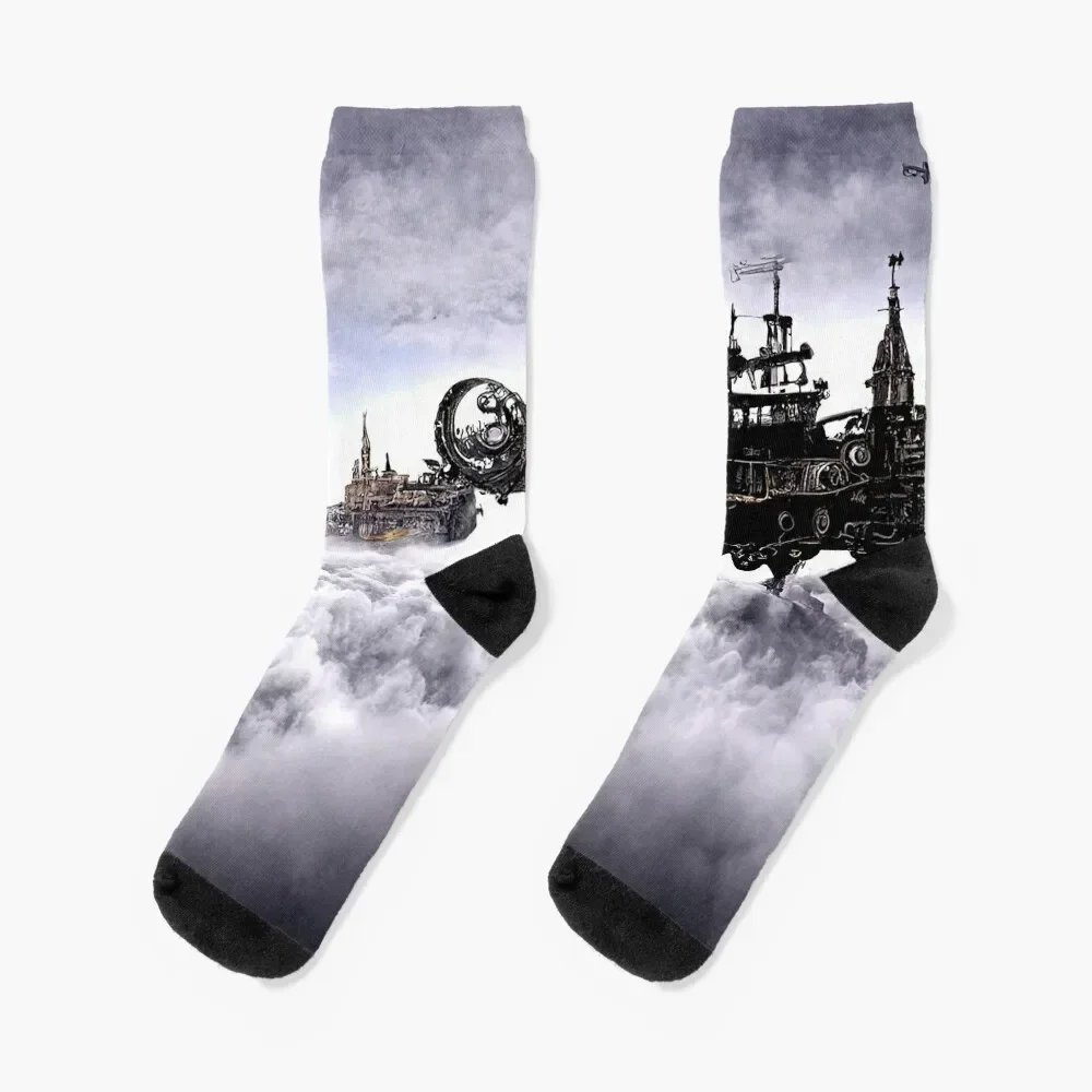 

Steampunk flying ship Socks new year custom Crossfit Soccer Men's Socks Women's