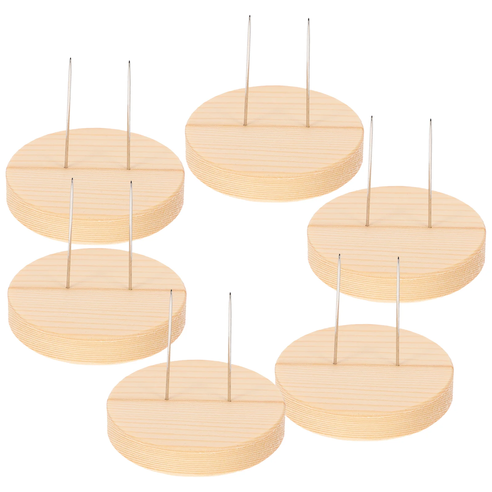 6 Set Wool Felt Stand Animal Display Felting Base Fake Steel Needle Desktop Wood Baby Floral Wire Stems