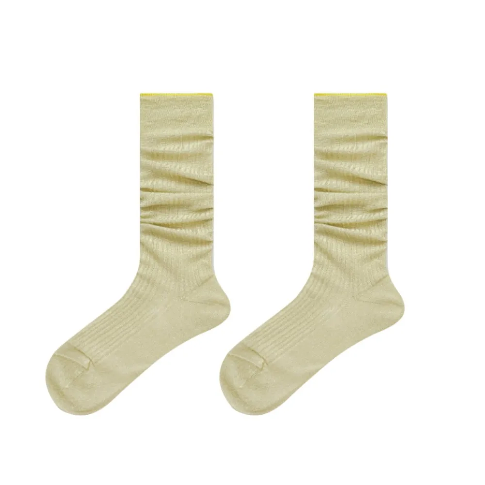 

Sweet Lolita JK Calf Socks Solid Color Breathable Knee High Sock Ultra-Thin Japanese Style Bunching Socks Sweet Girls