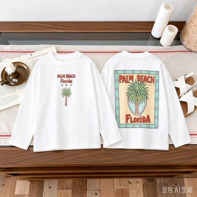 Spring Fall Kids Clothes Long Sleeve T-shirt Printed Cartoon Fashion Popular Children Casual Bottoming Shirt Tops Girl's Blouse