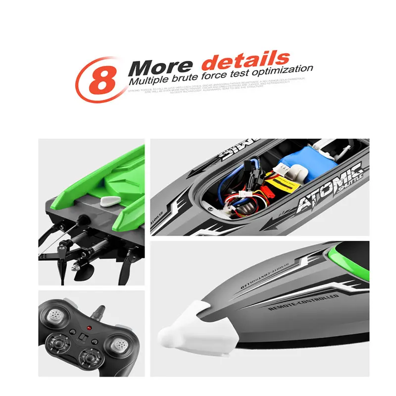 D601 RC Boat 25KM/H Waterproof Rechargeable High SpeedBoat Model  Toys 2.4G Radio Remote Control Speedboat Water Toys For Kids