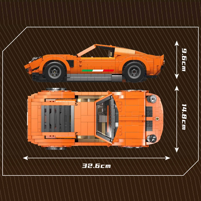 Mould King 10116 Technical Car Building Block The Orange Sport Racing Car Model Toys Assebly Brick Set Kids Christmas Gift