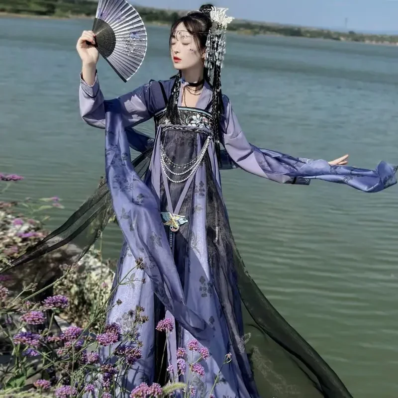 

Traditional Women Tang Dynasty Embroidery Hanfu Dress Elegant Ancient Chinese Style Lady Vintage Stage Costume Dance Hanfu Sets