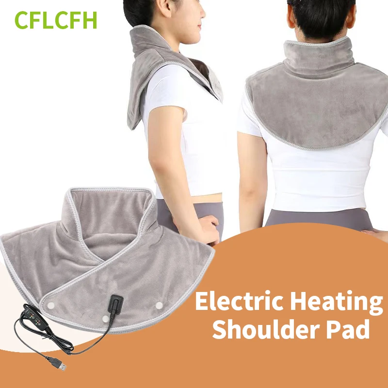 

Electric Shoulder Heating Massager USB Heated Wrap Pad Neck Back Cervical Pain Relieve Fatigue Brace Hot Compress Warm Tool