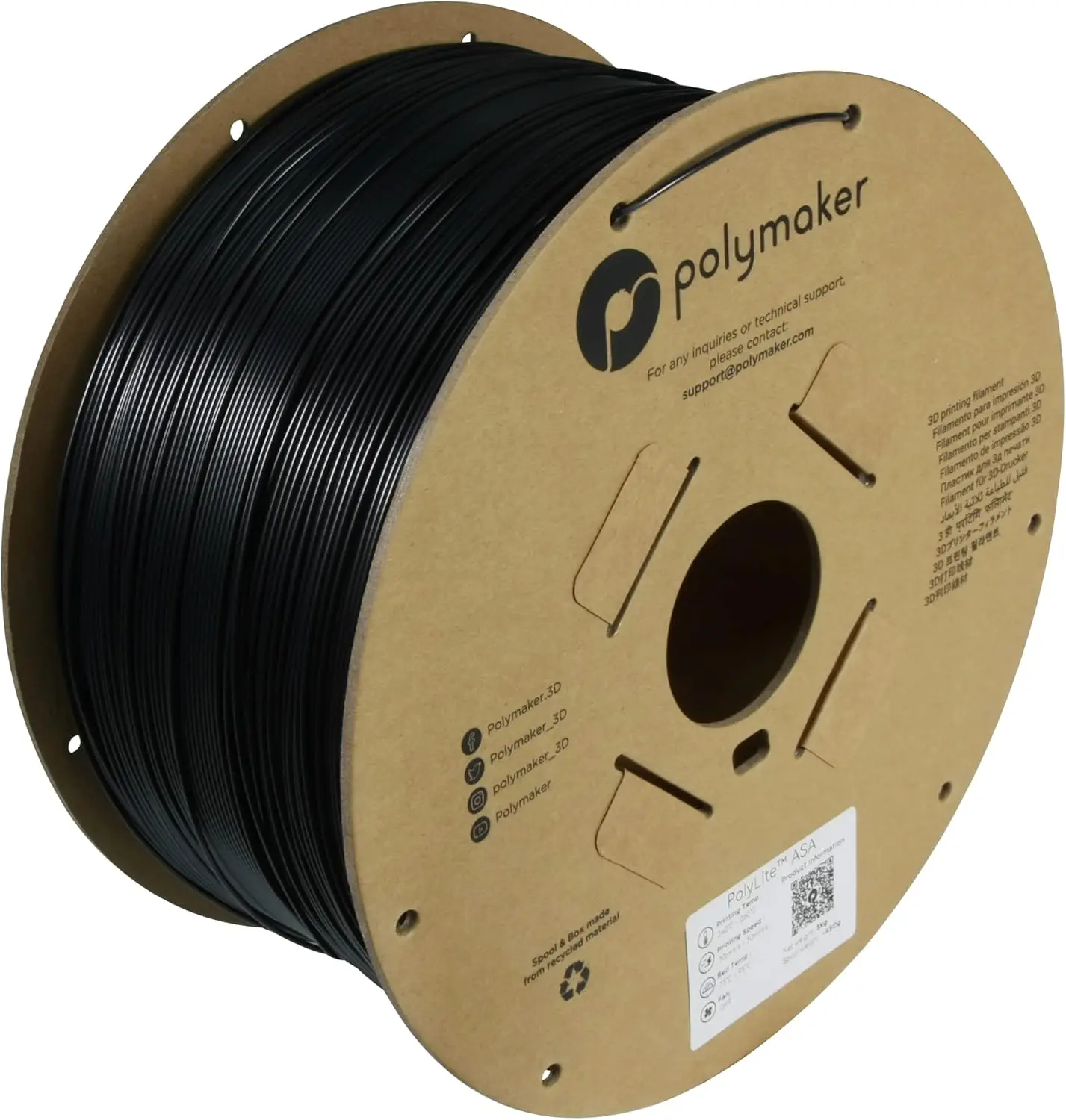 

Филамент для 3D-принтера ASA черный, 1,75 мм, катушка 3 кг, термо- и атмосферостойкий, для наружных деталей