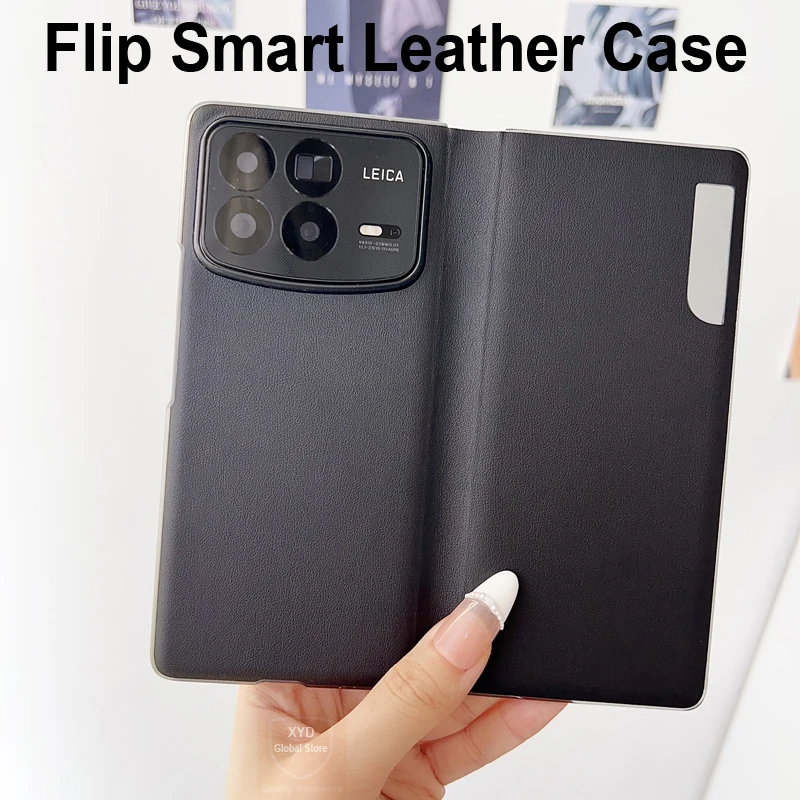 High End Window Leather Case For Xiaomi Mix Fold 4 Flip Smart Phone Case For Xiaomi Mix Fold 4 Mi Fold4 360 Cover Shell Skin Bag