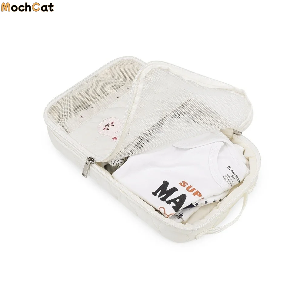 

Водонепроницаемая сумка для детских подгузников с милым дизайном, подвесная, для коляски, с отдельными отделениями и множеством секций