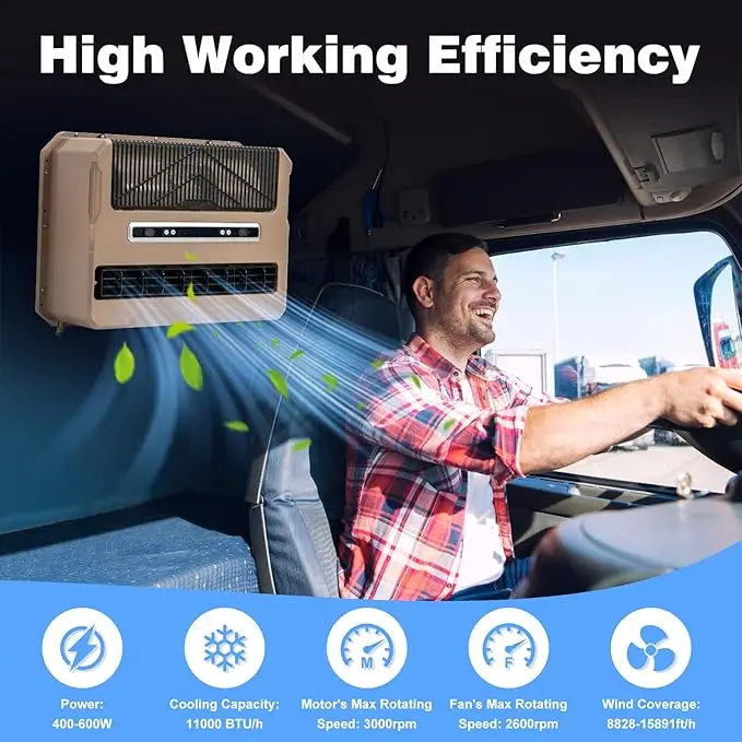 TELCOOL 12V DC air Conditioner Split Type RV air Conditioner Unit Use for Camping Vehicles, Trucks, RVs,Trailers,Excavators,Vans view 2