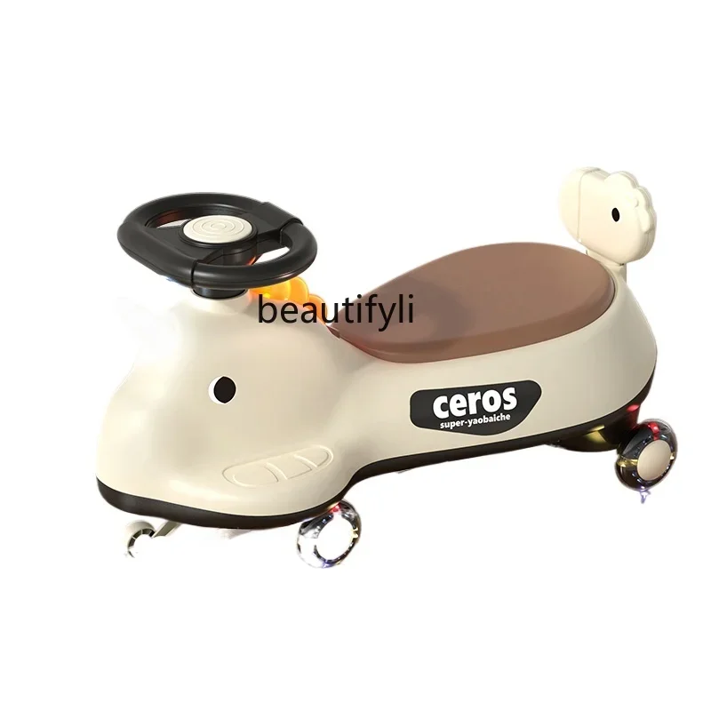 

Children's twisting car, yo-yo car anti-rollover, adults can sit double boy baby girl toy