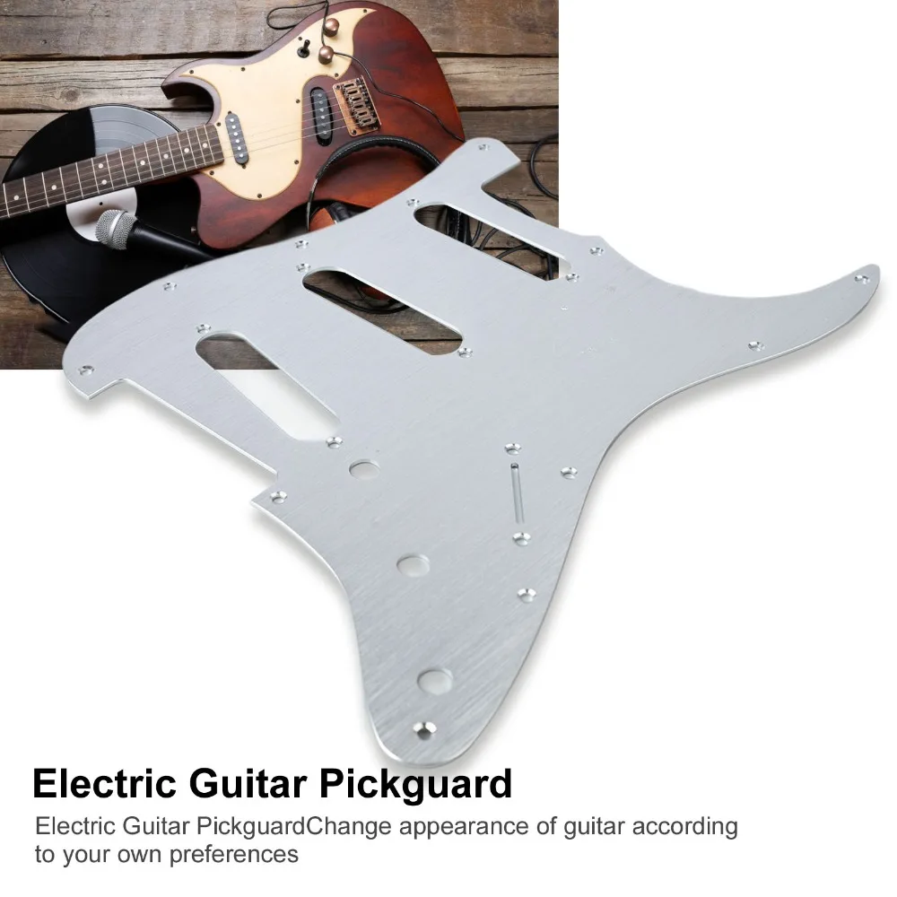 Aluminum Alloy Electric Guitar Pickguard​ ​Panel Cover​ ​Front Plate​ For ​Strat Pickguard ​SSS Silver/Black/Gold view 3