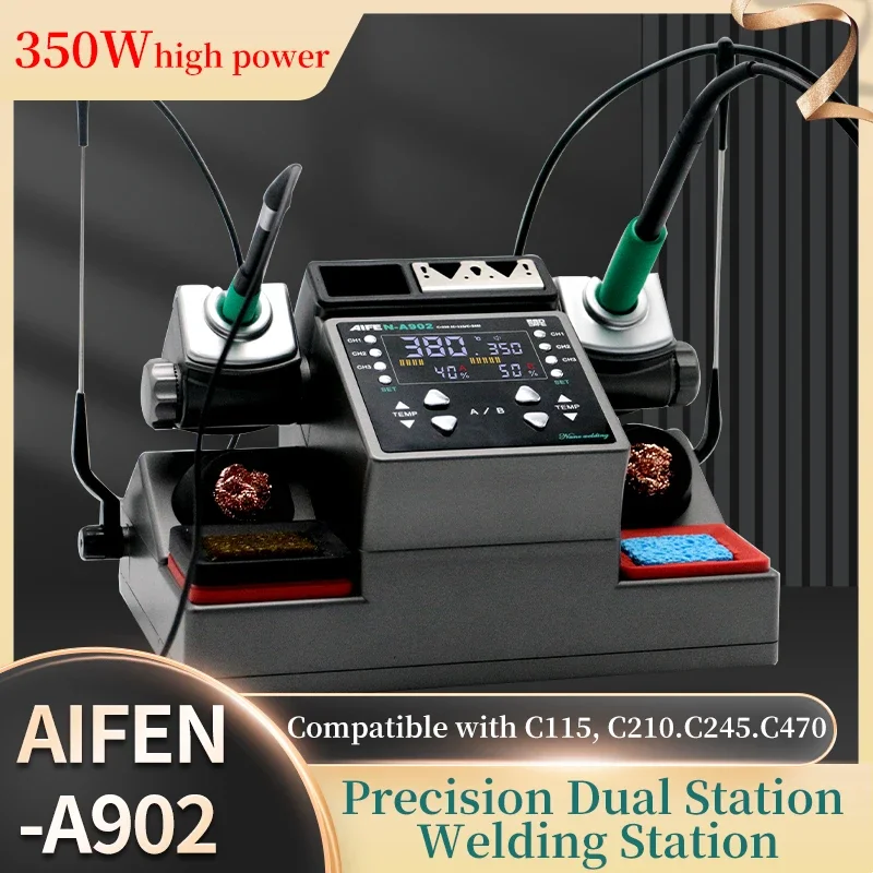 AIFEN A902 Soldering Station With C210 C245 Double Handles Welding Rework Platform for Phone PCB BGA Repair Solder Tools