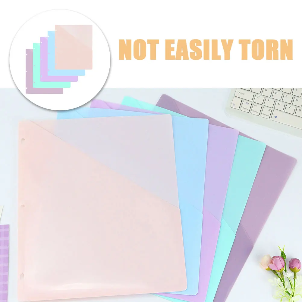 

3-Hole File Folder Bags Waterproof PP Document Pouch Office Supplies Plastic Storage Binder Pockets Transparent for Cards