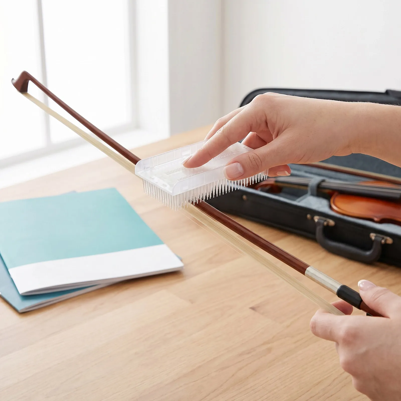 4Pcs Violin Bow Hair Comb Portable Multifunctional Bow Hair Grooming Tool Erhu Cello Rosins Application String Instrument