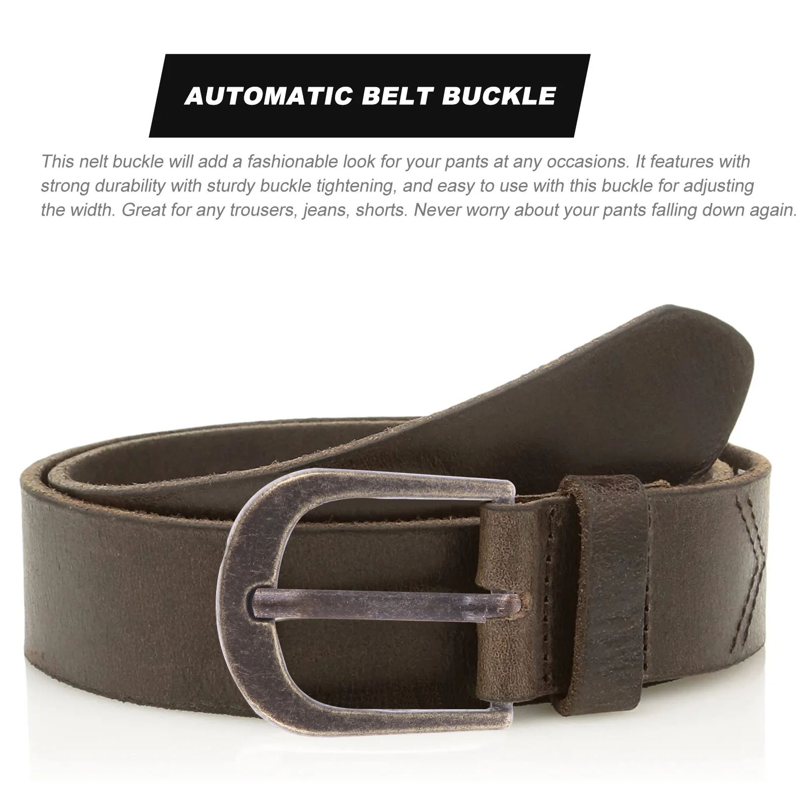 

Alloy Belt Buckle Automatic Waistb Men Fashionable Jeans Durable Smooth Classic Color Easy Portable Long Life Belt Fastener
