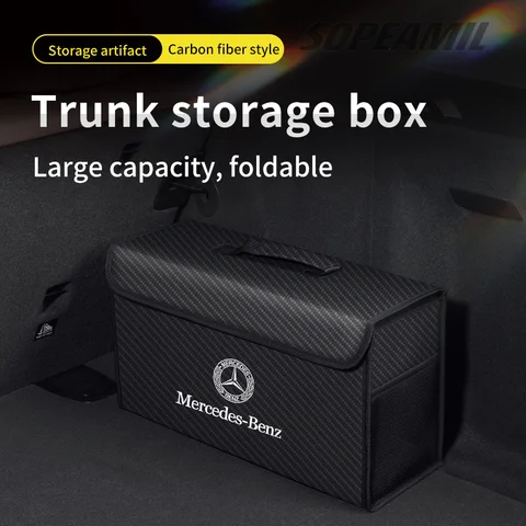 자동차 트렁크 수납 박스 메르세데스-벤츠 A B C E S 클래스 GLA GLB GLC GLK CLA CLS SLK ML SL A35 A45 C43 접이식 정리 가방