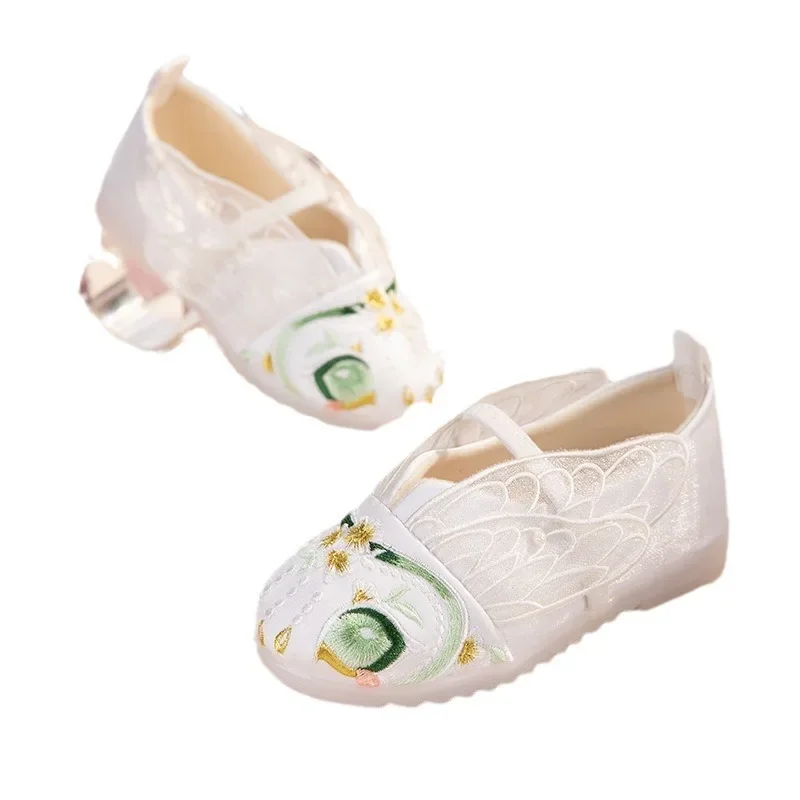 Cy191 2024 primavera novo velho pequim sapatos de pano plana com estilo chinês antigo com hanfu menina bordado sapatos hanfu