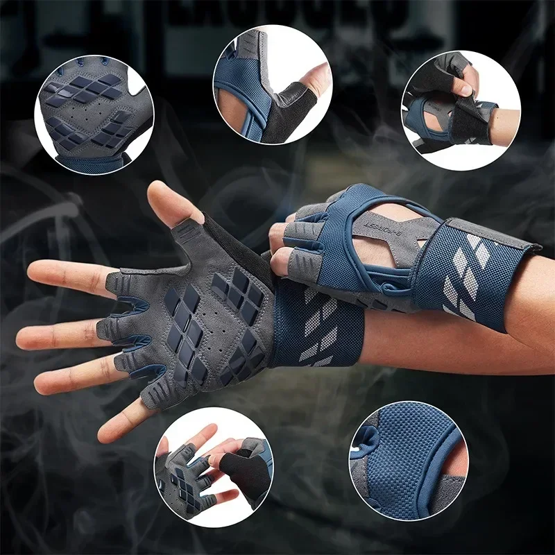 Weightlifting Gloves with Wrist Support for Heavy Exercise Body Building Gym Training Fitness Handschuhe Workout Crossfit Gloves