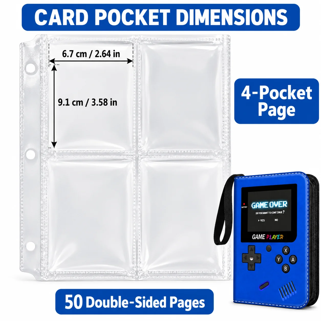 1Pc business card holder pocket business card holder book durable side card holder book with game card PP cover card holder