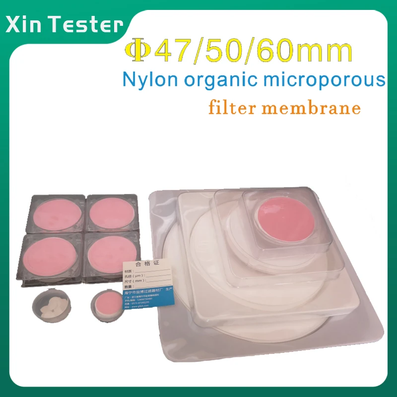 50 Pcs Nylon Micro Membranes Diameter 47mm/50mm/60mm Microporous Filter Membrane 0.22/0.45/0.8/1/5um