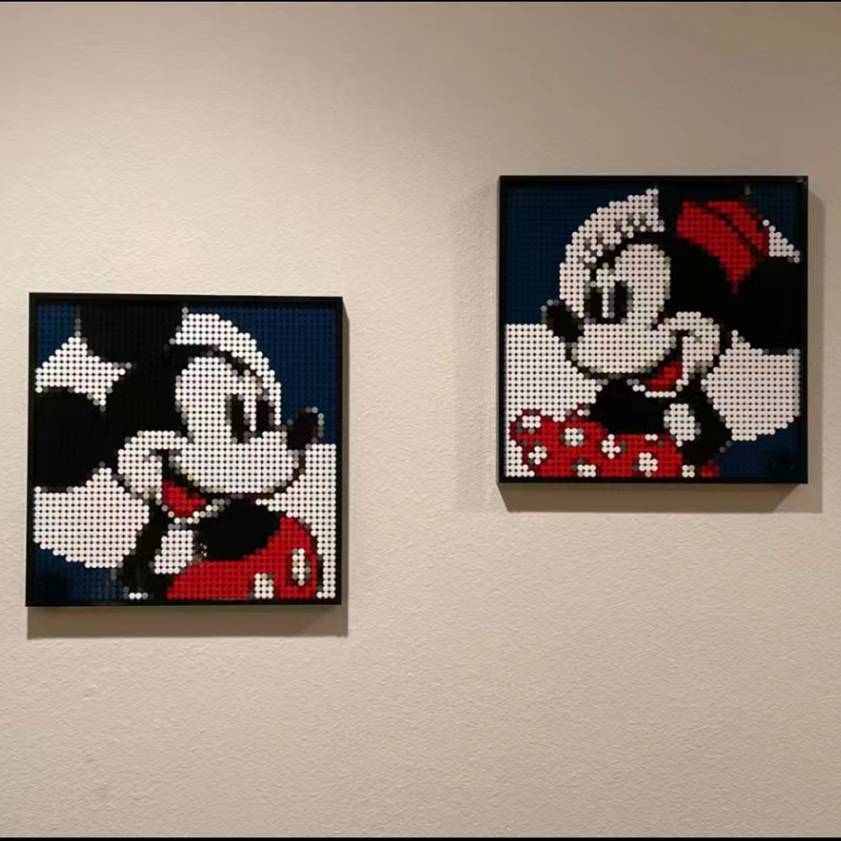 2658PCS Pixel Kunst Cartoon Charakter Mickey Maus Wand Dekoration Malerei Bausteine Modell Spielzeug Weihnachten Geschenk Kinder Geschenk