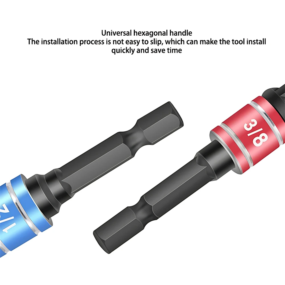 Adaptor soket bor, 3 buah ekstensi mata bor ekstensi 1/4 3/8 1/2 ukuran