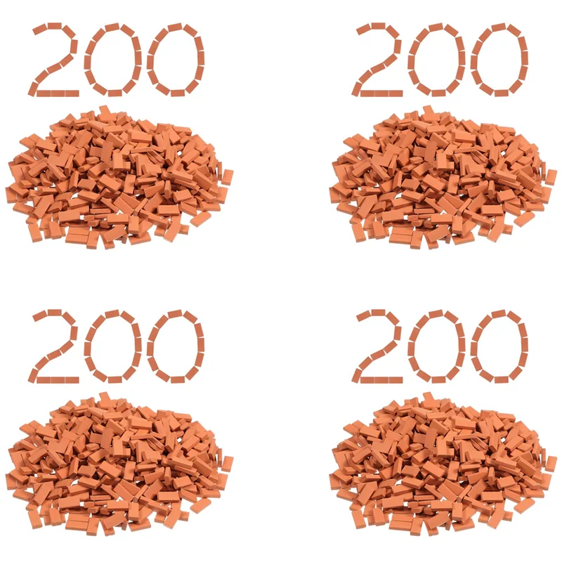 WOWFU-800 шт. мини-кирпичи для ландшафтного дизайна, миниатюрные кирпичи, кирпичная стена, маленькие кирпичи для кукольного домика, садовые детали, масштаб 1/35.