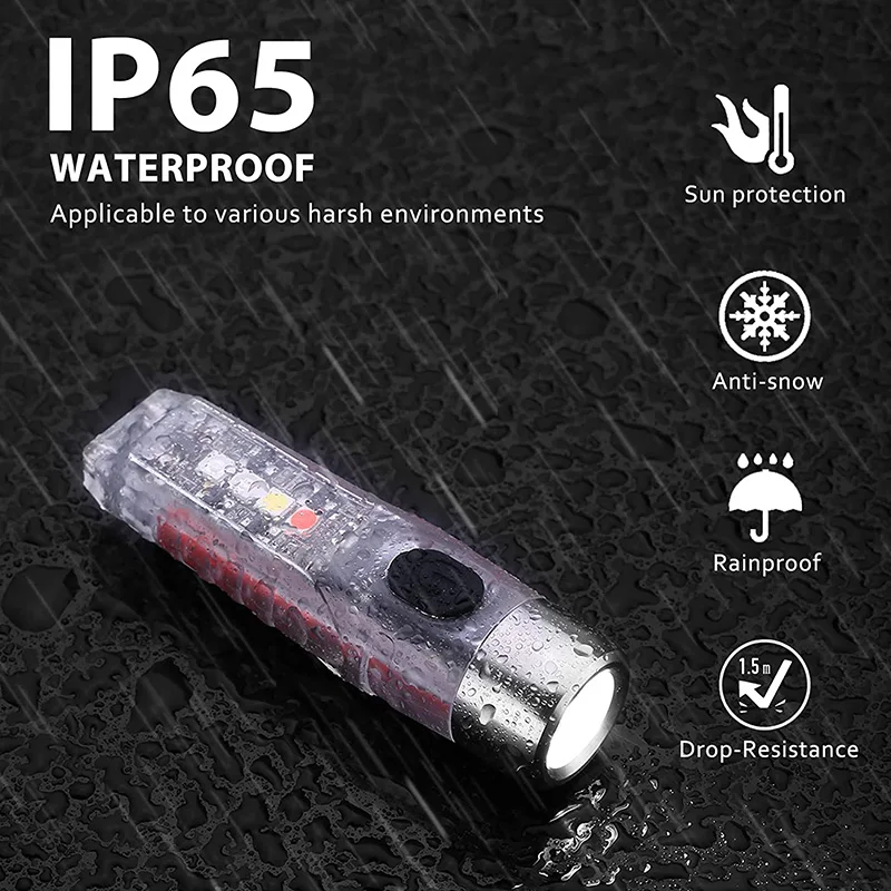 610 Lumens Mini Keychain LED S12 Plus Flashlight Super Bright Portable Torch 11 Modes IP65 Waterproof Emergency Light