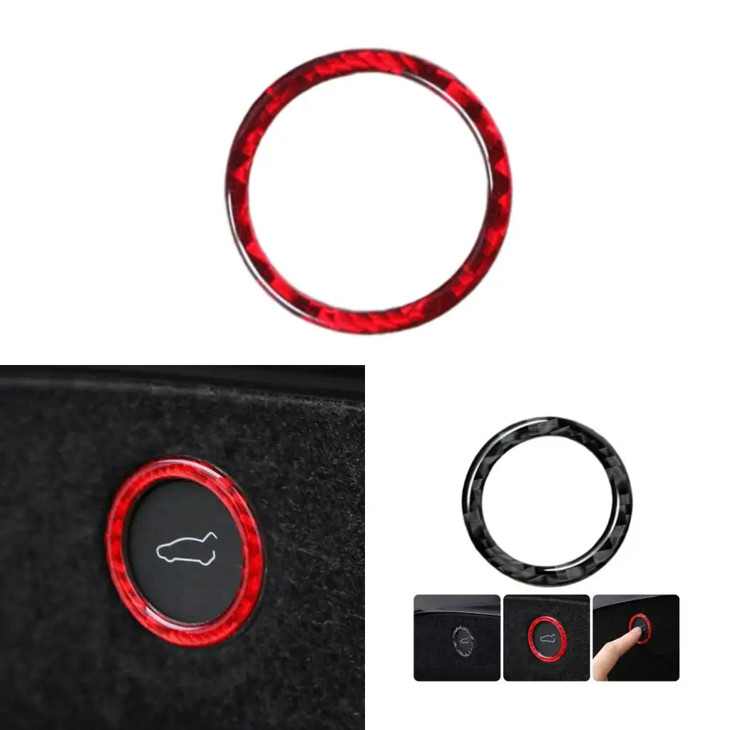 

Carbon Fiber Trunk Button Rings Racing Decorative Car Sticker for Auto