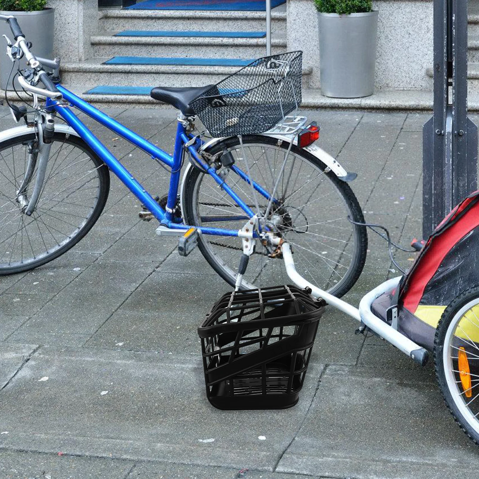 Plastic Bike Basket Front Handlebar Bicycle Accessory for Groceries Vegetables Shopping Bags Outdoor Cycling Storage