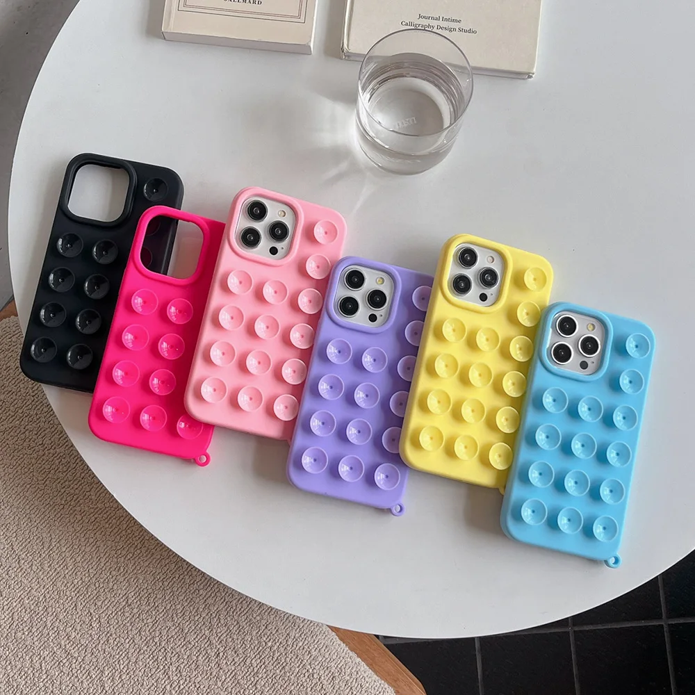 흡착식 부드러운 실리콘 폰 케이스 아이폰 17 16 프로 맥스 15 11 13 14 플러스 12 에어 XR 미끄럼 방지 충격 방지 캔디 컬러 커버