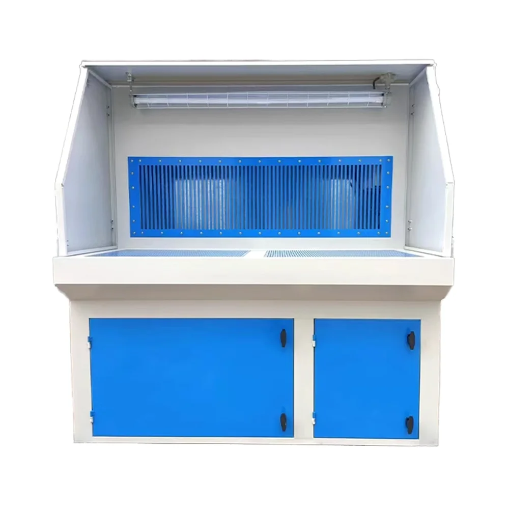 طاولة من الفولاذ الكربوني 2.2 كيلو وات لآلات التخلص من الغاز، خزانة ساندبلاستر جافة مخصصة لالتقاط الغبار الصناعي