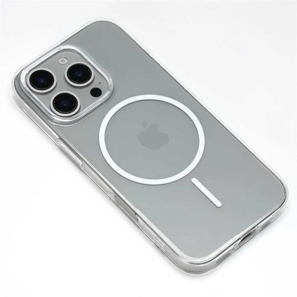 Ultradünne Transparente HD Einfache Hart-PC-Hülle für iPhone 18 17 16 15 Pro Max 14 13 12 mit Magsafe Magnetischer Drahtloser Ladeabdeckung – Detail 13