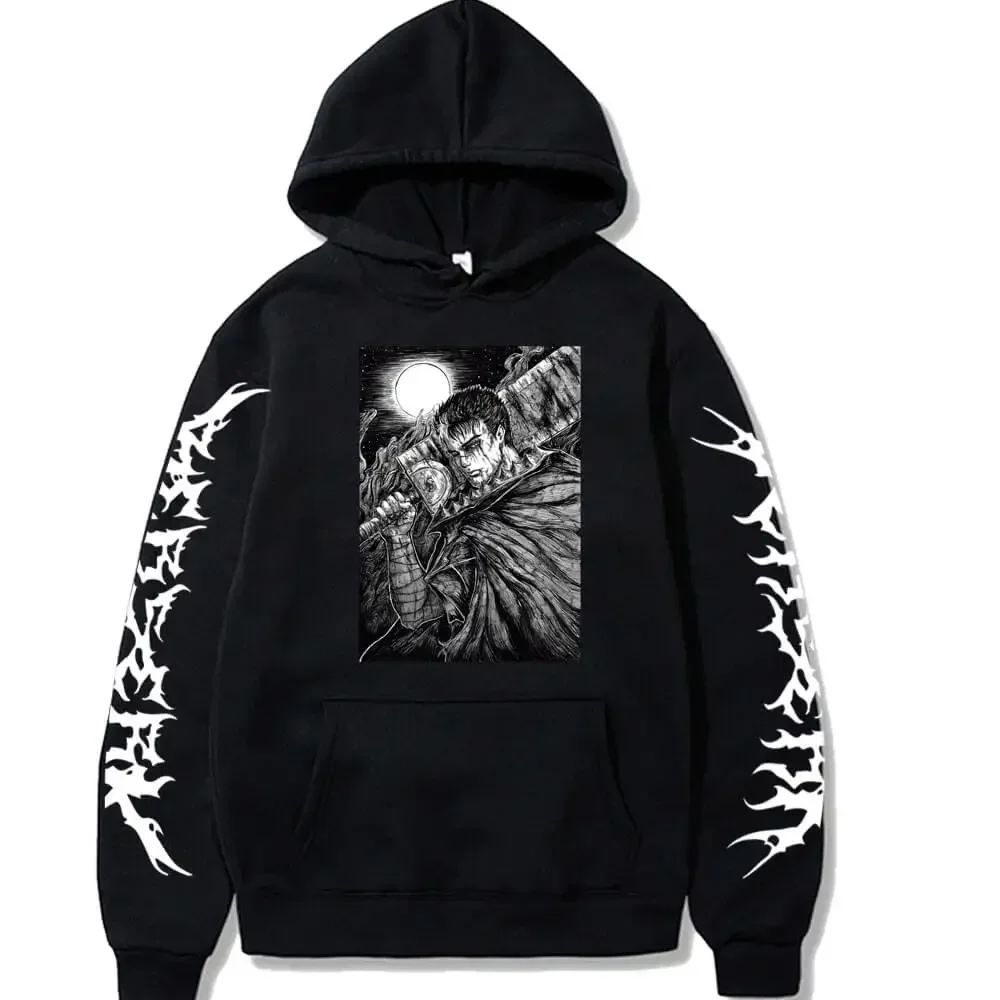 Berserk Guts Anime Manga Hoodies Men Harajuku Streetwweear Sweatshirt Unisex Casual Pullover Autumn Winter Long Sleeved Clothes